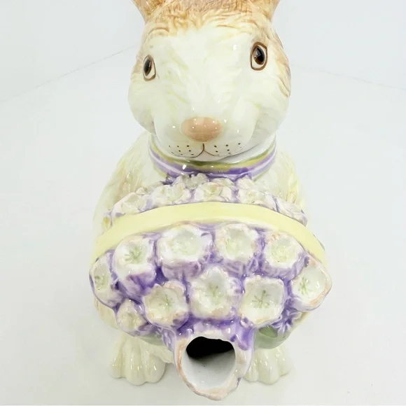 Longaburger Bunny Rabbit Lidded Spring Easter Collectible Ceramic Pitcher - Picture 6 of 16